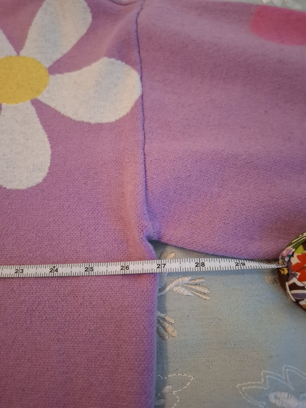 Disney Lilac Daisy Duck Crewneck Sweater with Pink Bow & Yellow Accents - Picture 2 of 13